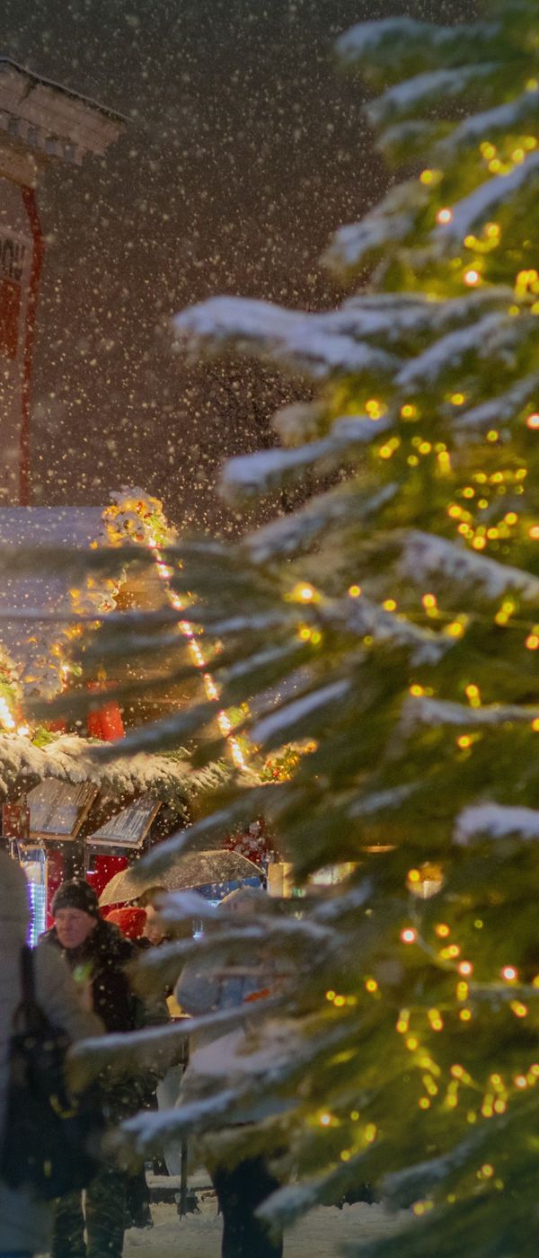Mercadillo navideño iluminado