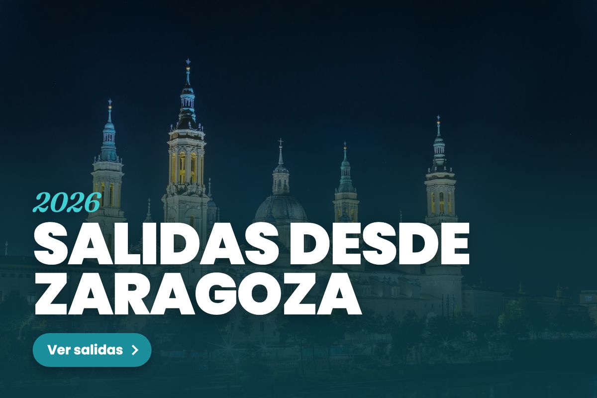 Salidas desde Zaragoza 2026, con la basílica del Pilar de noche
